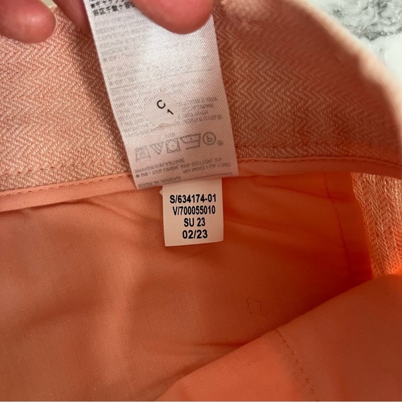Banana Republic Linen Cotton Blend Bermuda Trouser Shorts 9” Pleated Peach - Picture 8 of 11